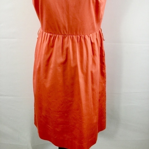 J Crew Ruffle Neck Sleeveless Cotton Sateen Dress Size 6 - Picture 6 of 14